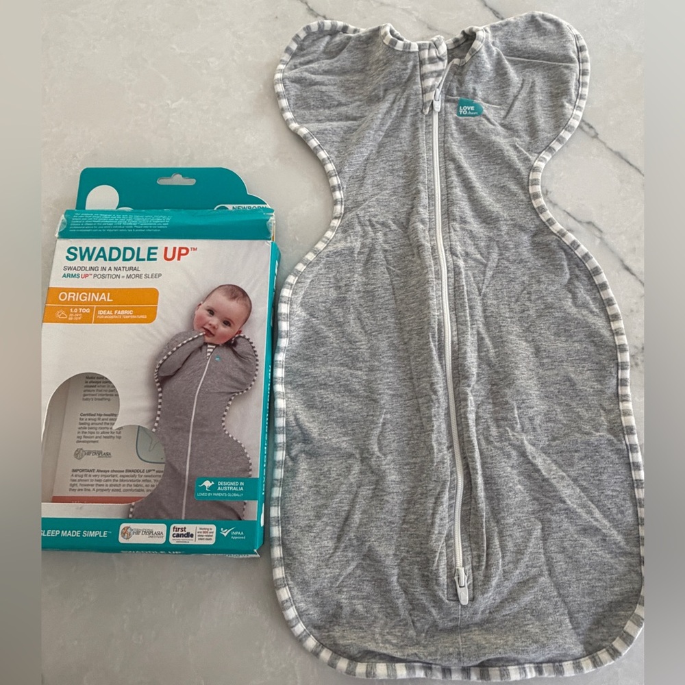 Love to dream Grey Swaddle Up Sleep Sack - Zip Front